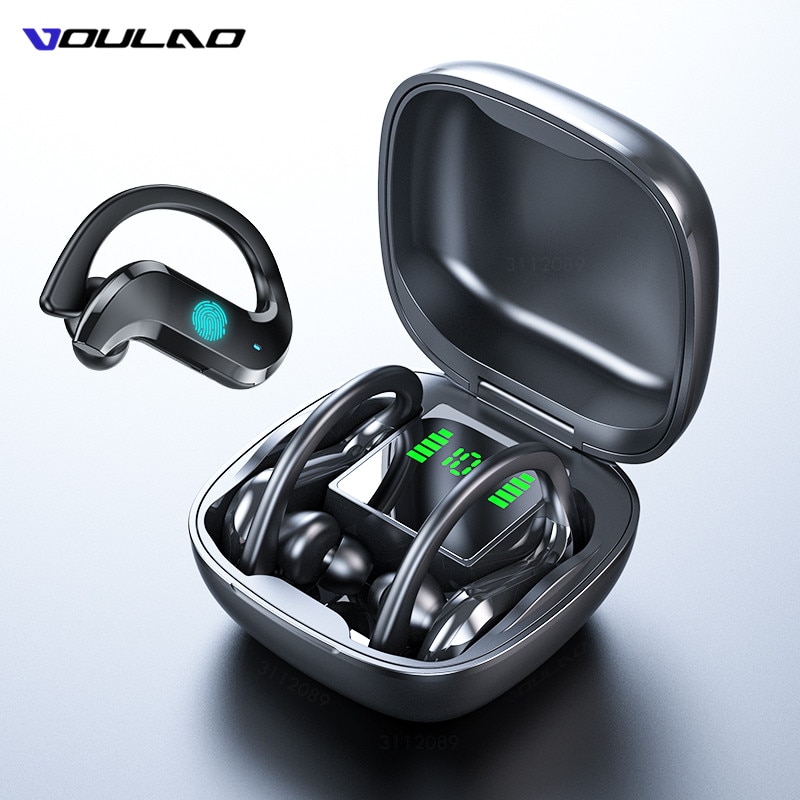 VOULAO Bluetooth Earphone Led Display Wireless Headphone TWS With Microphone Stereo Earbuds Waterproof Noise Cancelling Headsets