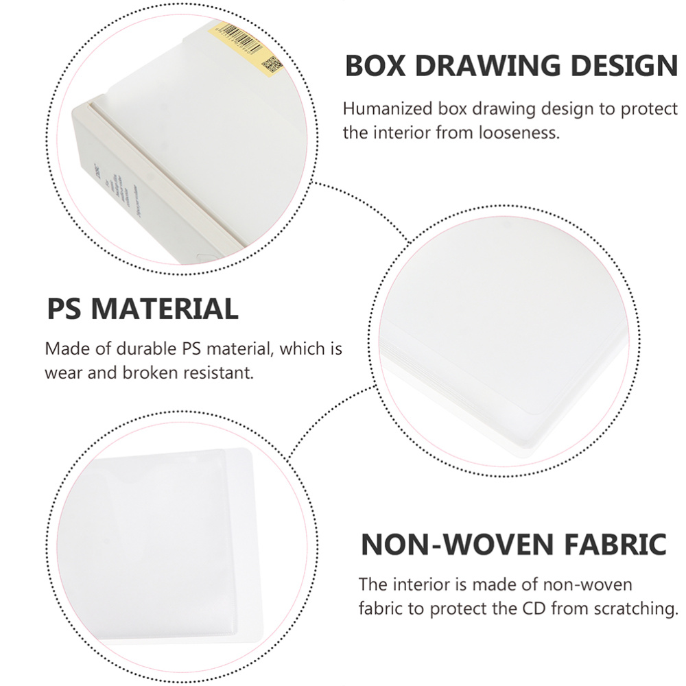 2 PCS Storage Box Optical Disk Storage Box Large Capacity 24 Pieces