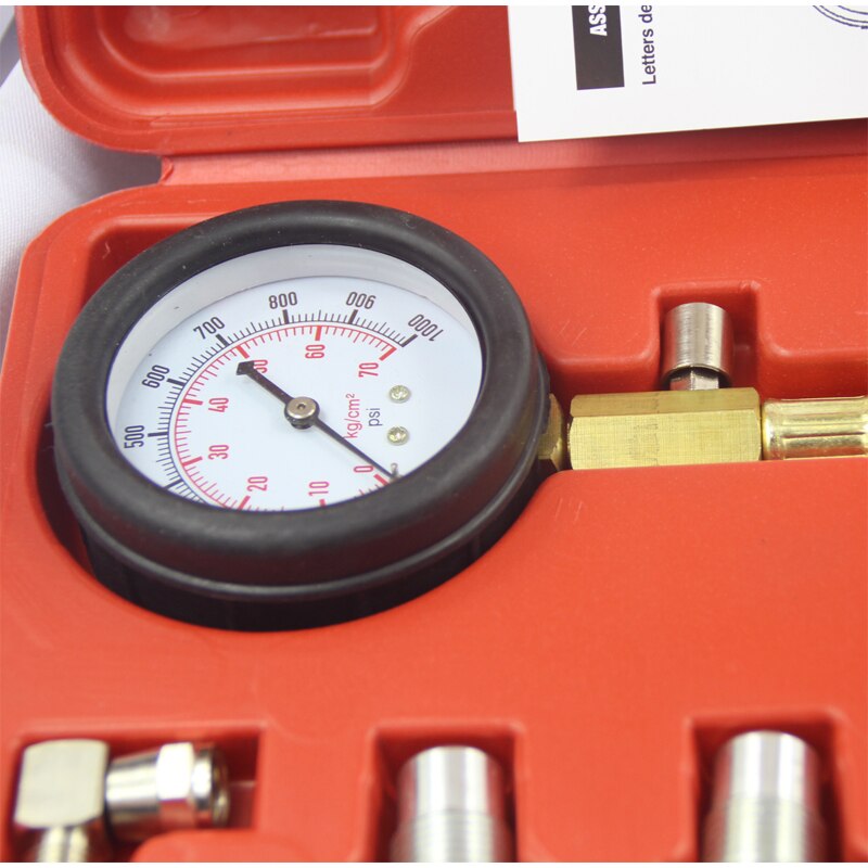 TU-15A Dieselmotor Compressie Tester Tool Kit Cilinder Manometer 0 ~ 1000PSI