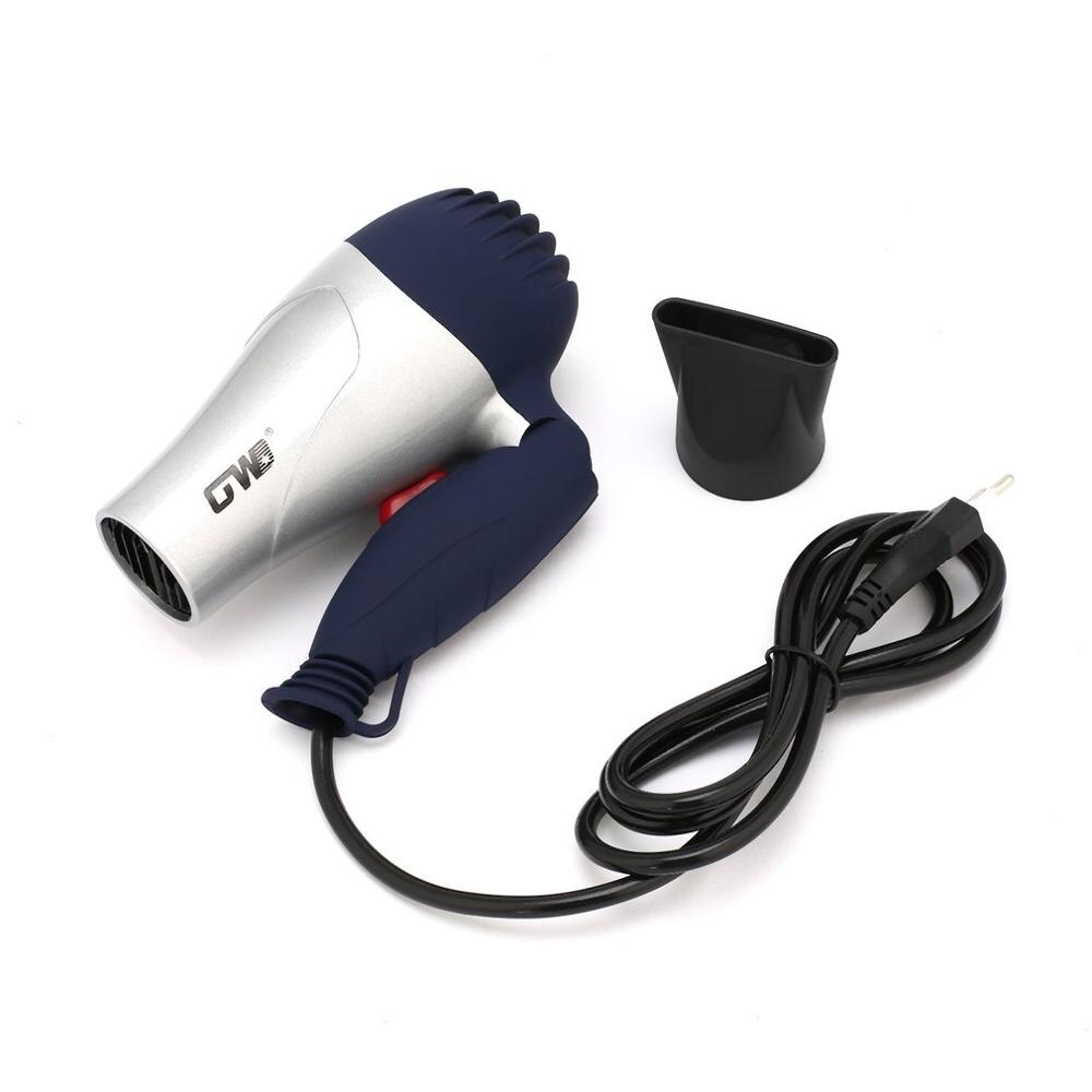 1500W Mini Size Foldable Hair Blower EU Plug Traveller Household Electric Hair Dryer With Collecting Nozzle Low Noise Hairdryer: Silver