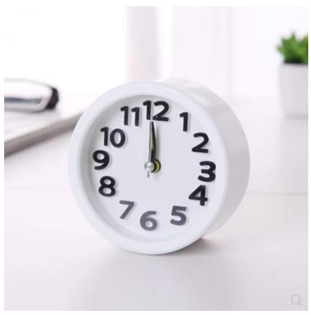Mini simple et réveil, réveil de voyage compact, réveil charmant et portable.: Round white