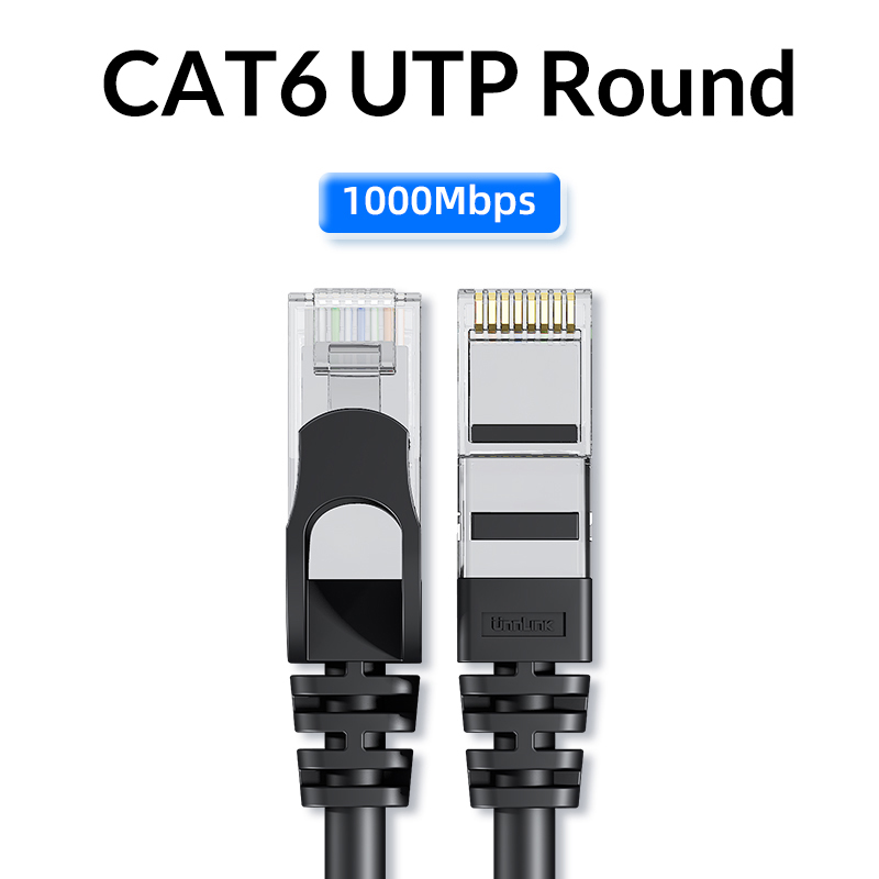 Unnlink Ethernet Kabel UTP Cat6 STP Cat7 Lan Kabel RJ45 2m 3m 5m 8m 10m netzwerk Patch Kabel Für PC Computer Modem Router TV Box: UTP CAT6 Round / 1 M