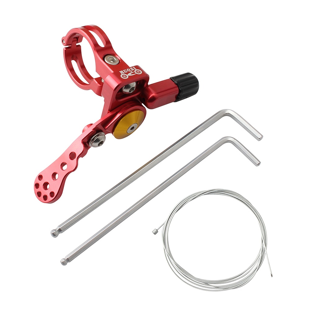 MTB Road Bicycle Dropper Post Lever Seatpost Dropper Bike Adjust Seat Post Mechanical Remote Control Lever Shifter: 24mm red