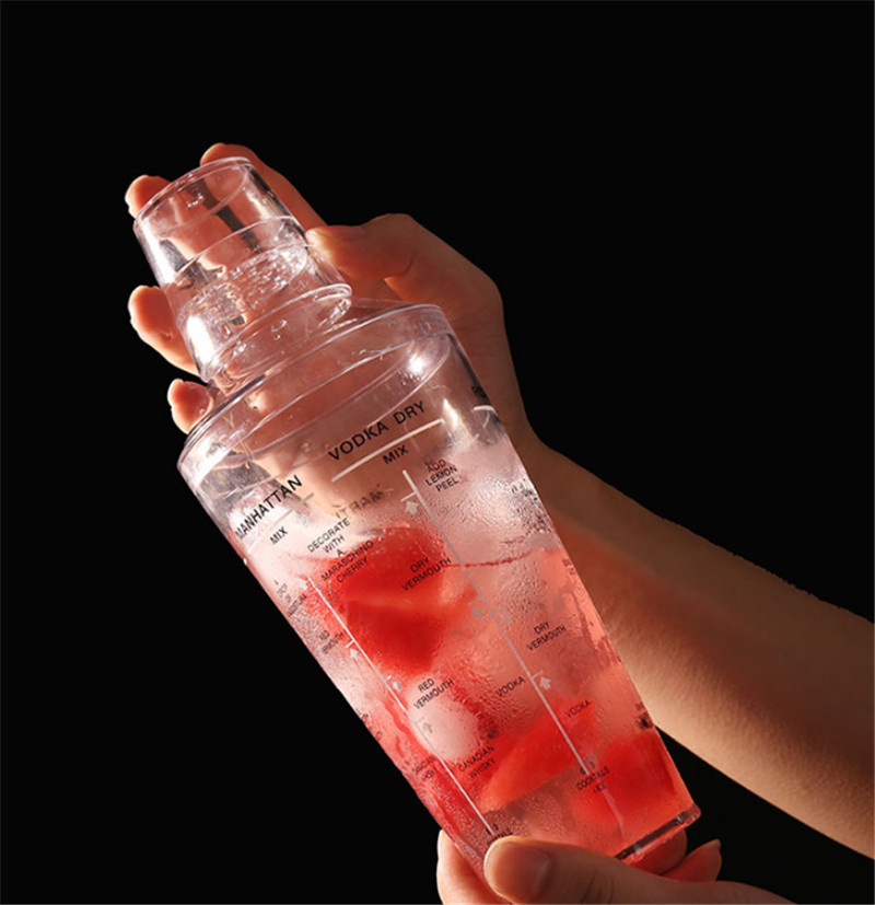 Acrylic measuring cup cocktail Shaker Cup Measurement Boston Shaker Drink Martini Mixer Bartender Bottle Wine Beer KTV Bar Tools