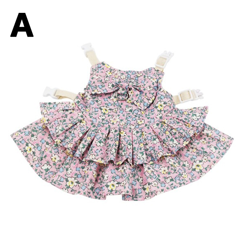 Small Animal Harness Soft Floral skirt Clothes Travel Chest Strap Rabbit Ferret Bunny Hamster Small Pet Supplies Vest Leash Set