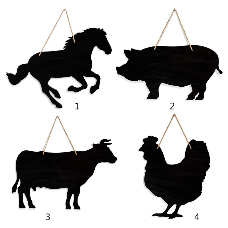 1pcrustic fazenda quadro animal vaca cavalo frango porco madeira ocidental decoração da casa mensagem cozinha fazenda quadro