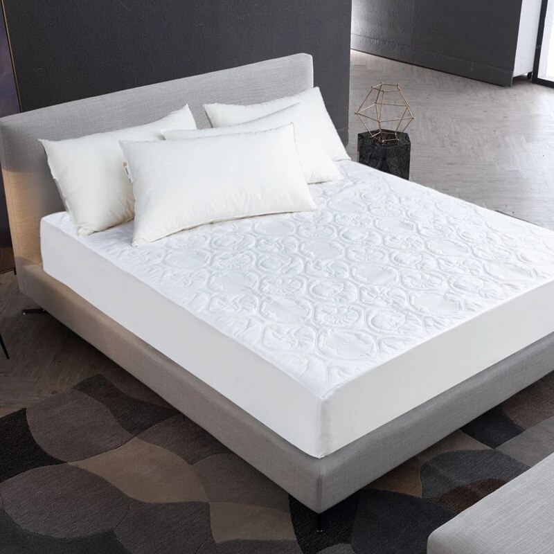 Effen Kleur Gewatteerde Reliëf Waterdichte Matrasbeschermer 160*200 Hoeslaken Stijl Cover Voor Matras Dikke Zachte Pad Voor bedden
