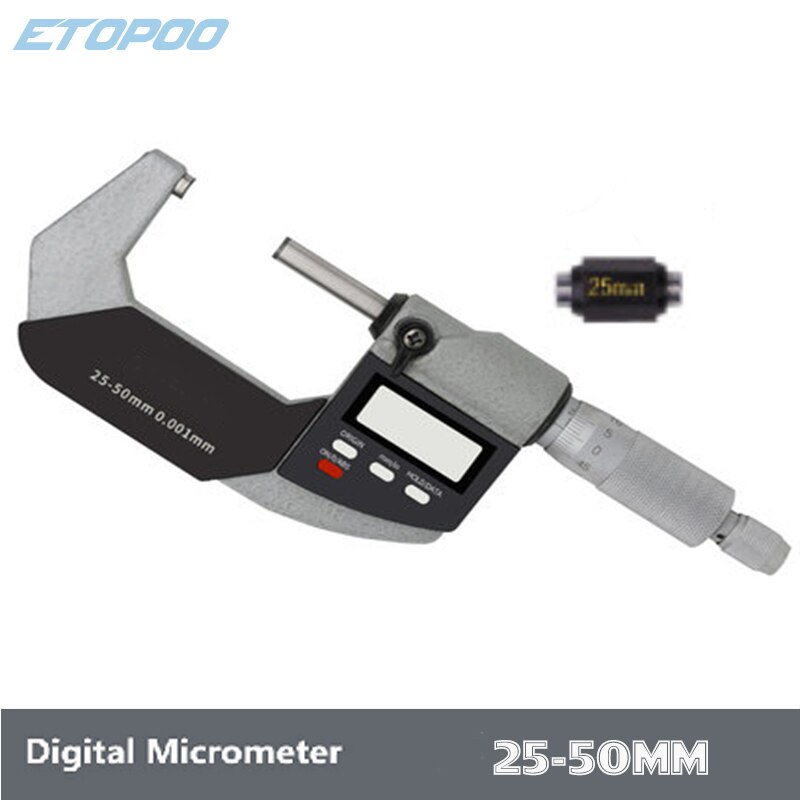 0.001mm Digital Outside Micrometer 0-25mm 25-50mm 50-75mm 75-100mm Electronic Micrometer Caliper Gauge Meter Micrometer Carbide