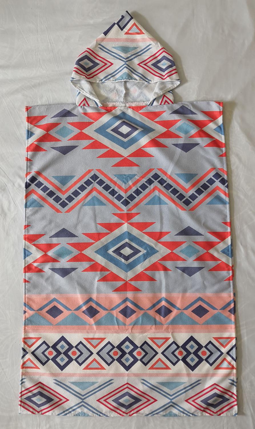 , triángulos geométricos aztecas, zigzag, diamantes, copos de nieve, Poncho grande para adulto, capucha, piscina, baño, toalla de playa