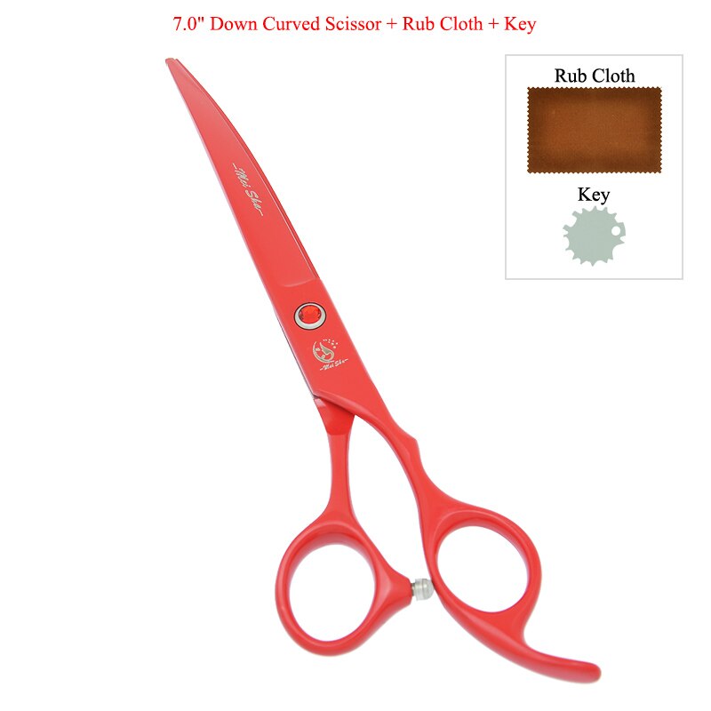 7.0 &quot;Hund Scheren Japan Stahl Hundesalon Schere Tiere Gerade Gebogen Schneiden Tijeras Ausdünnung Schere B0029A: B0029A-07-70