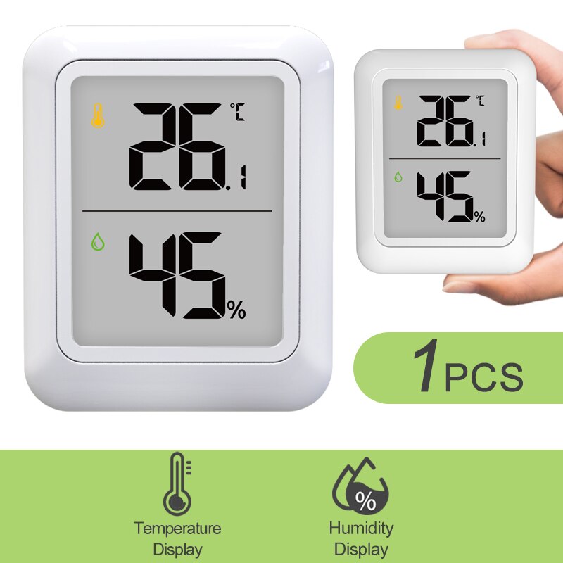 LCD Digital Thermometer Temperature Humidity Sensor Hygrometer Thermometer Detector Indoor Outdoor Home Weather Station: PT19D Basic