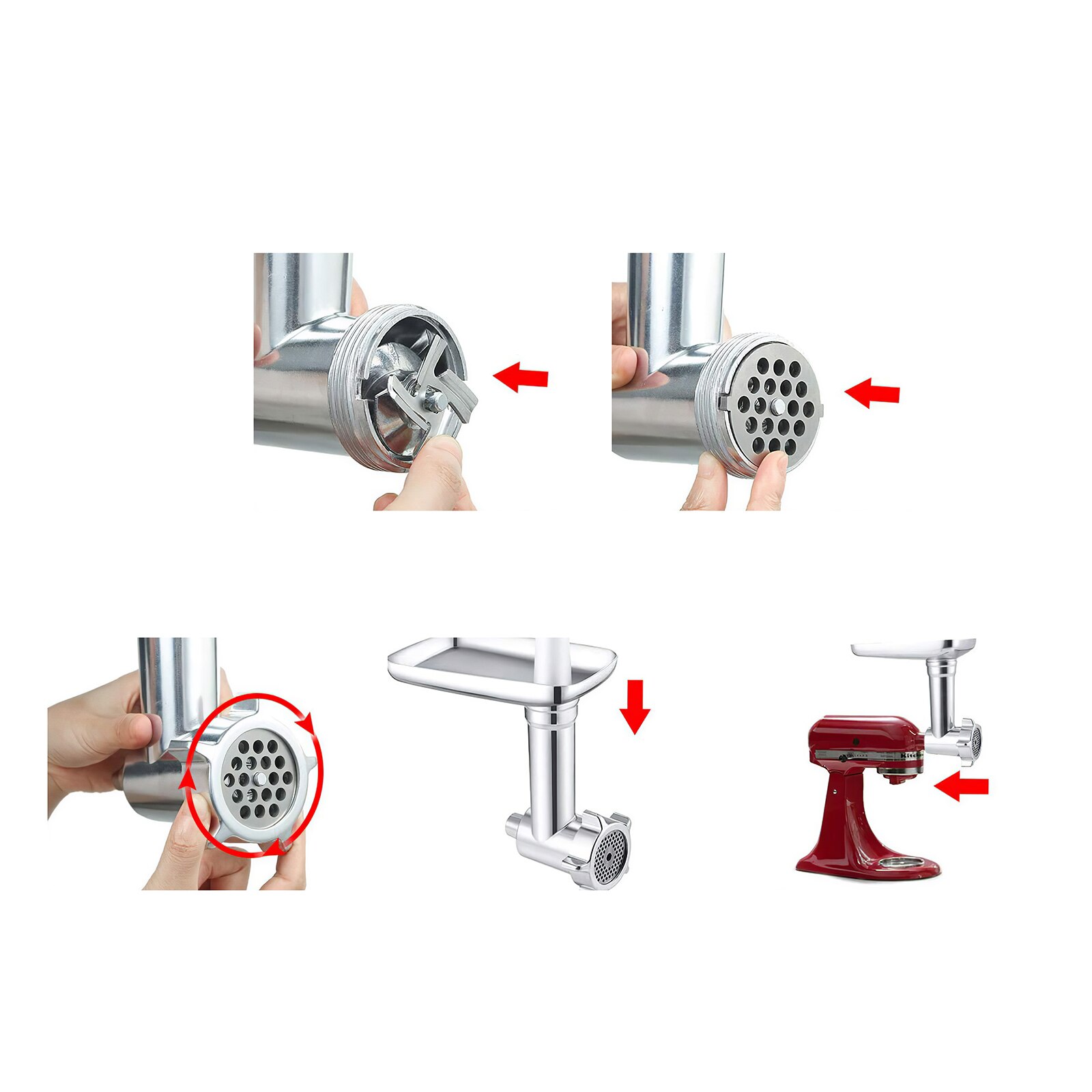 9PCS Electric Meat Grinder Cutters Blades Kitchen Food Sausage Mincers Meat Grinders Parts Kitchen Food Processors