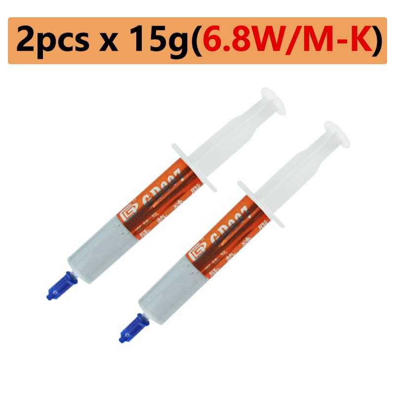 GD007 Thermal Conductive Grease Paste Cooler Cooling Fan Silicone Plaster Heat Sink Compound High Performance 6.8W/mk: BBK  2pcs x15g