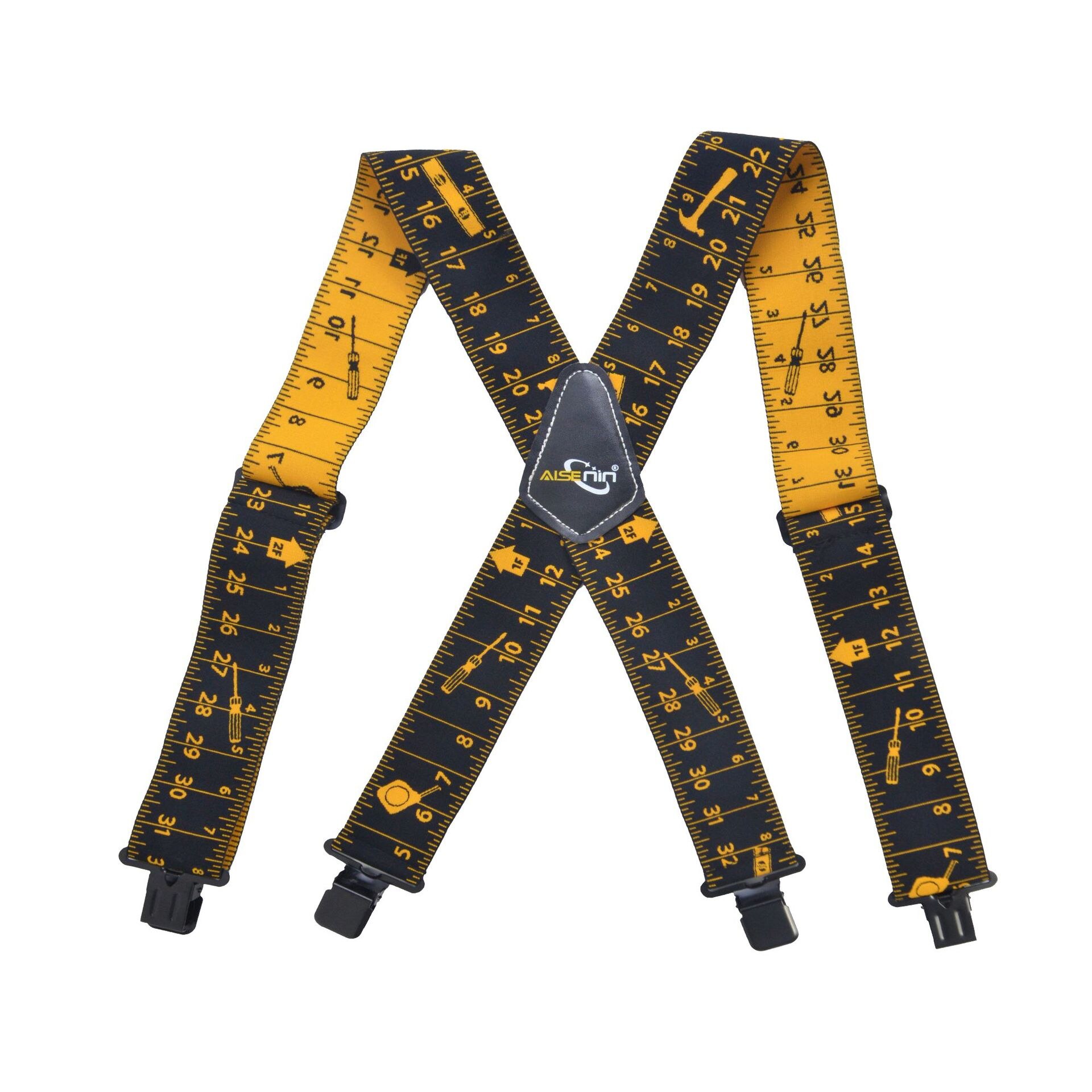 Man Suspender Belt Adults X Type 4 Clips High Elasticity Weight-Bearing Tooling Strap Suspenders Adjustable Pants Braces Straps