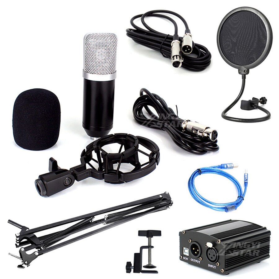 BM 800 700 Condenser Microphone Wired Mic Stand Micro Kit For PC Computer Laptop Studio Recording DJ KTV Karaoke