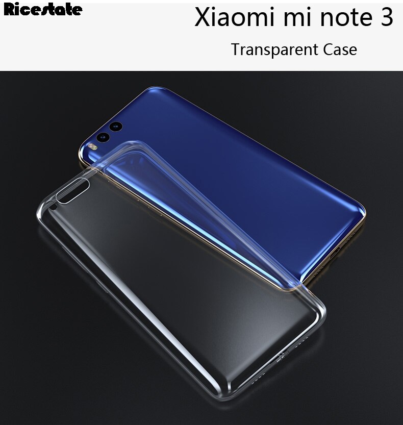 For Xiaomi mi note 3 transparent Case For Xiaomi note 3 note3 Crystal Back Cover Silicon soft case