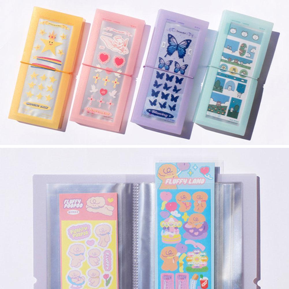 Pegatina de 30 ranuras para almacenamiento, libro de pegatinas, archivador, carpeta, folleto, tarjeta Idol, pegatinas decorativas transparentes, Stora M6W9