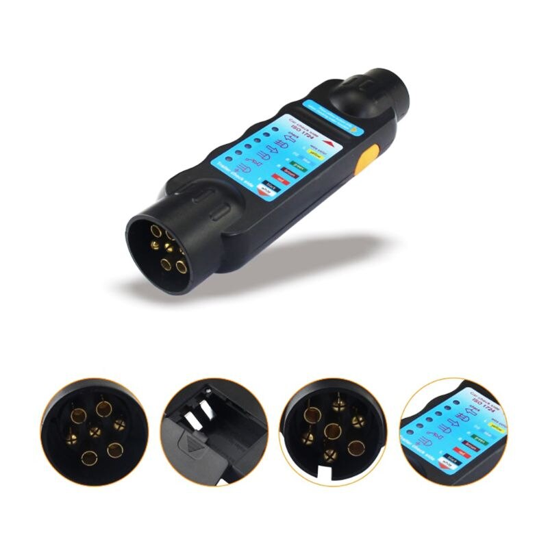 Duurzame 12v 7-- pins auto vrachtwagen aanhanger stekkerdoos tester bedrading circuit licht testtool voor europese  g6kc