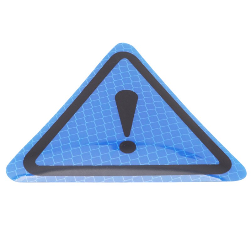 Universal Reflective Stickers Car Bodywork Decorative Plaster Motorcycle Triangle Exclamation Warning Label Reflective Warning: Blue