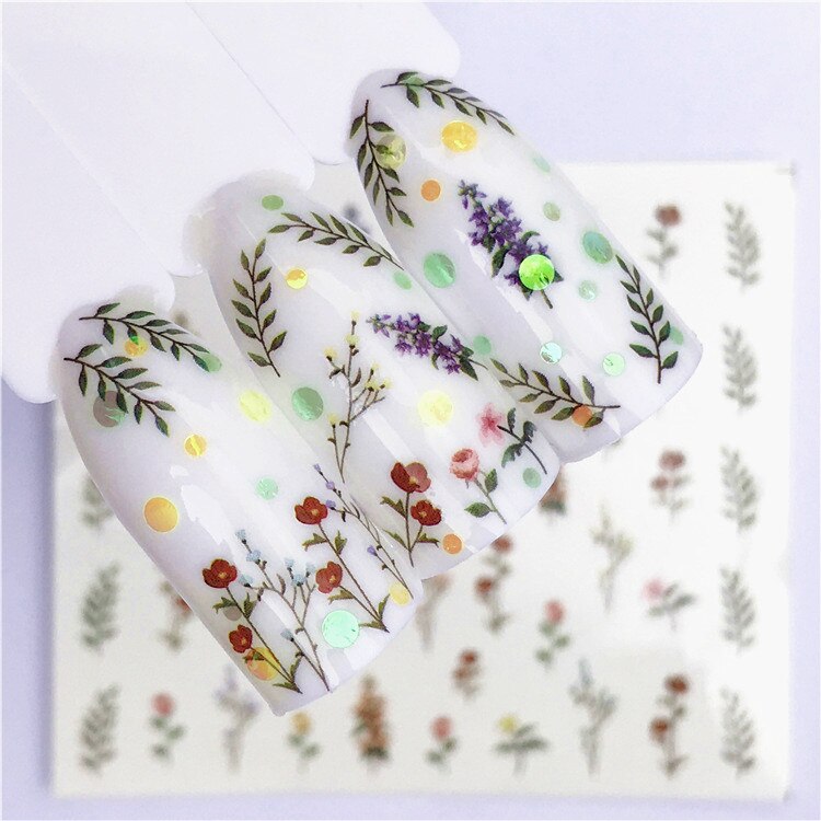 1 stücke Obst Weihnachten Nagel Aufkleber Blumen pPlants Wasser Aufkleber Katze aufbringen 3D Manikübetreffend Aufkleber Nagel Kunst Dekoration m1N88: 2