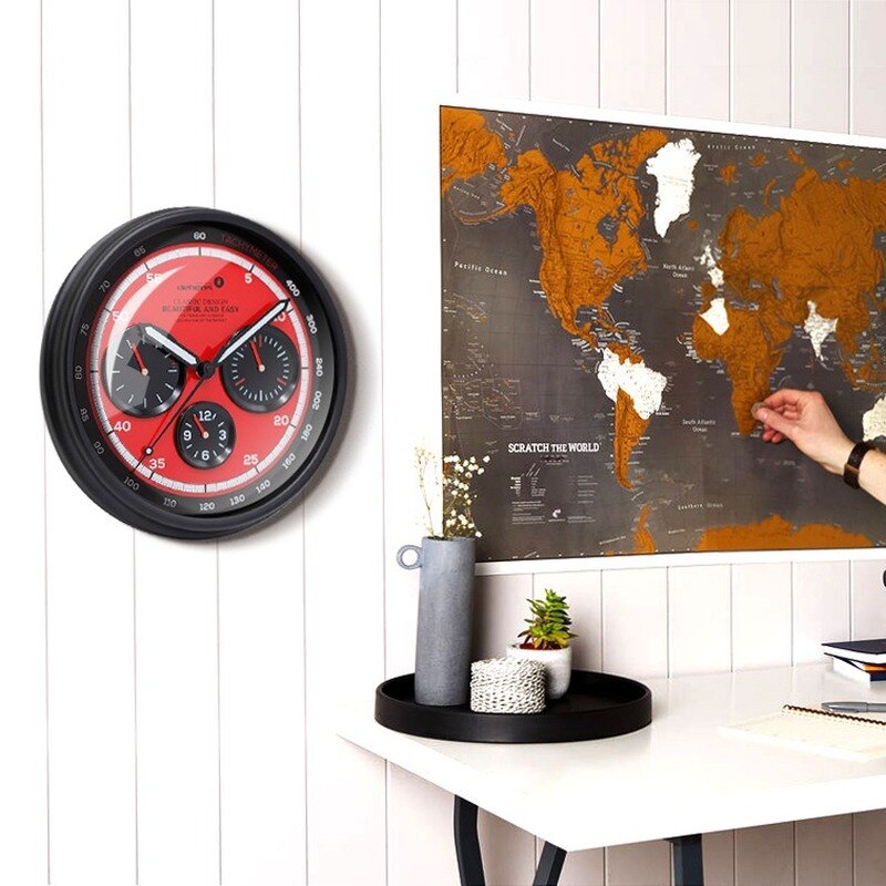 Reloj de pared para el salpicadero, de Metal, barato, para decoración del hogar, dorado, silencioso, para dormitorio, cocina, de cumpleaños