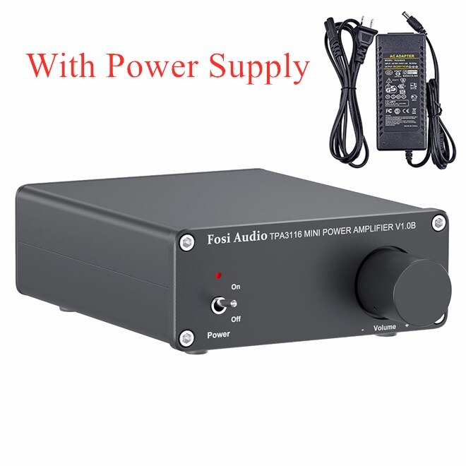 Fosi Audio- V 1,0G 2 Kanal Stereo Audio- Energie Verstärker Klasse D Mini Hallo-fi Professionelle Digitale Ampere für Hause lautsprecher 50W x2: schwarz mit power