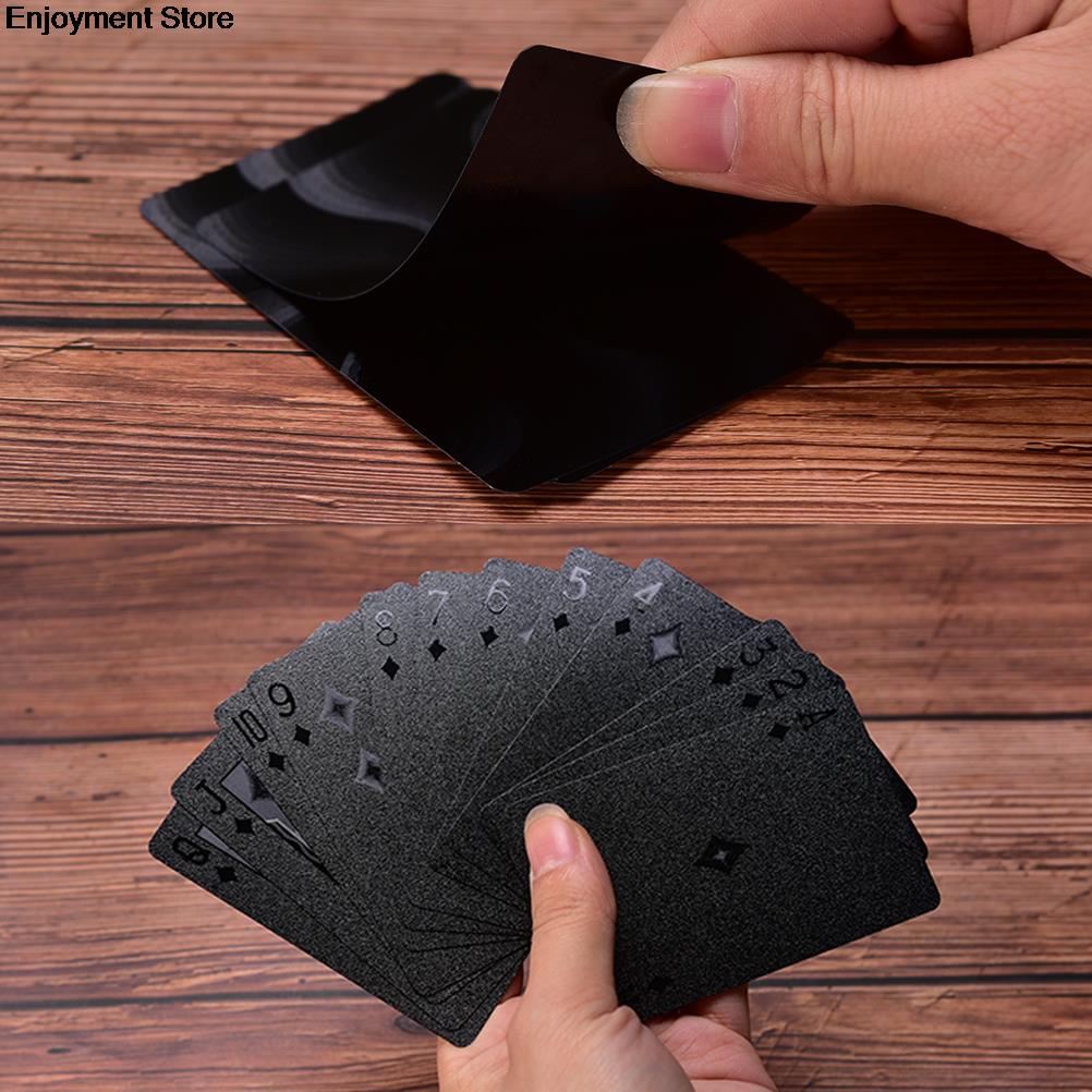 Standard spillekort plastkort vandtætte sorte spillekort indsamling sorte diamant pokerkort