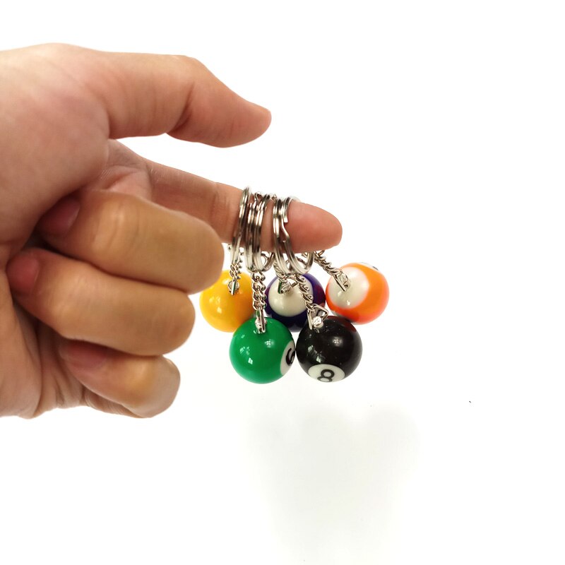 16 st 25mm harts biljard biljard boll nyckelringar med ring billig och vacker pool tillbehör dekoration