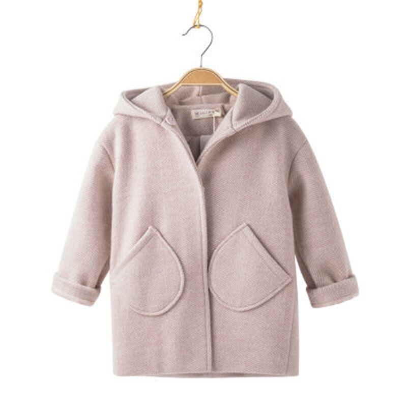 Winter Lange Jas Voor Meisjes Dikke Wollen Jas Meisjes Kapmantel Kids Bovenkleding Jassen Meisjes Jas Kinderen Jas Jas: pink / 3T