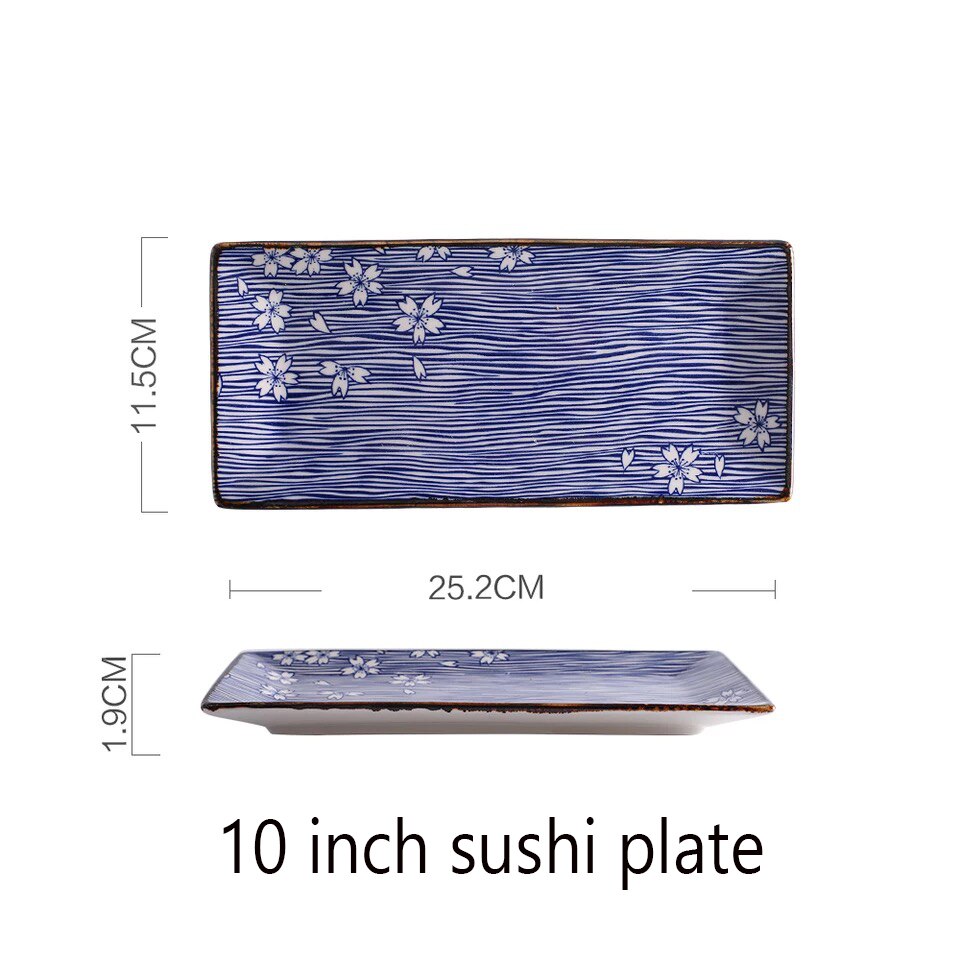Timemore kersenbloesem japanse stijl keramiek eetrijstkom soepkom ramenkom huishoudelijke visschotel sushibord: 10 inch sushibord