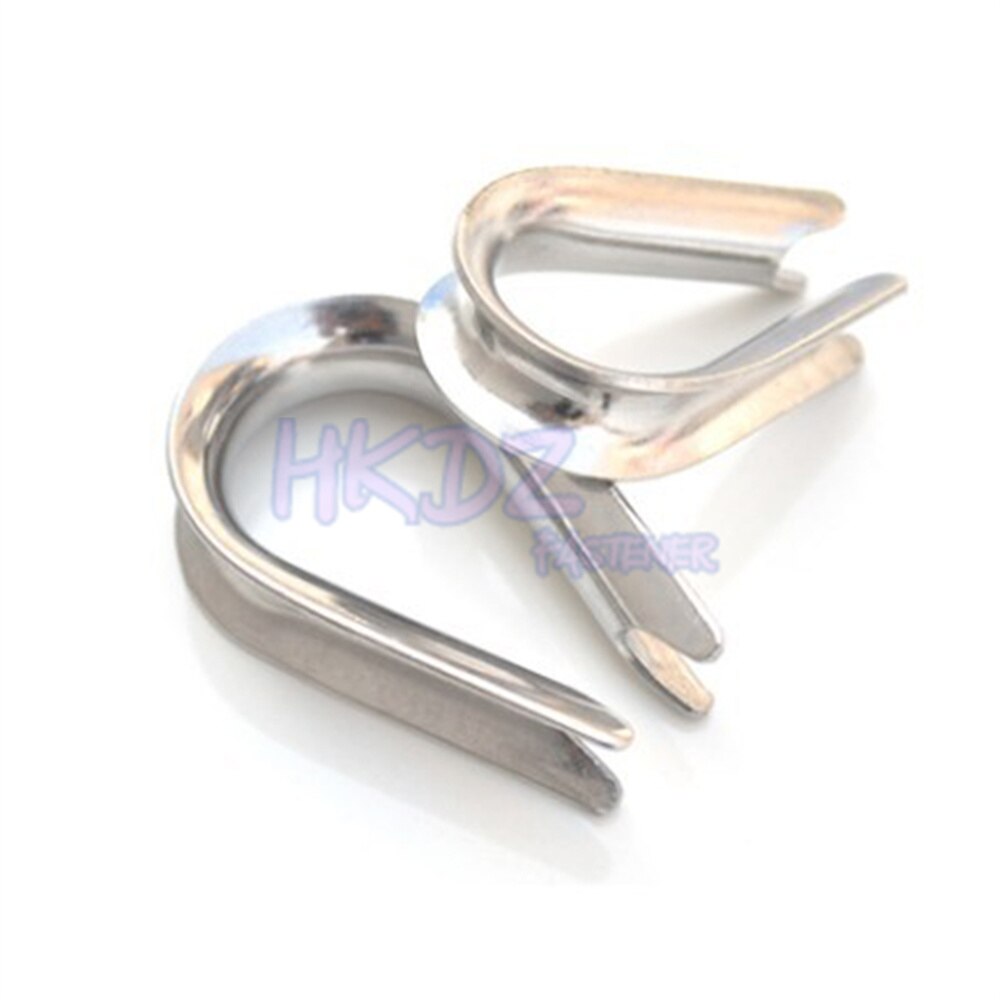 304 Stainless Steel Wire Rope Protection Ring Rigging Fasteners Anchor Line Thimbles Silver Ring Clamp Winch Wire Loop