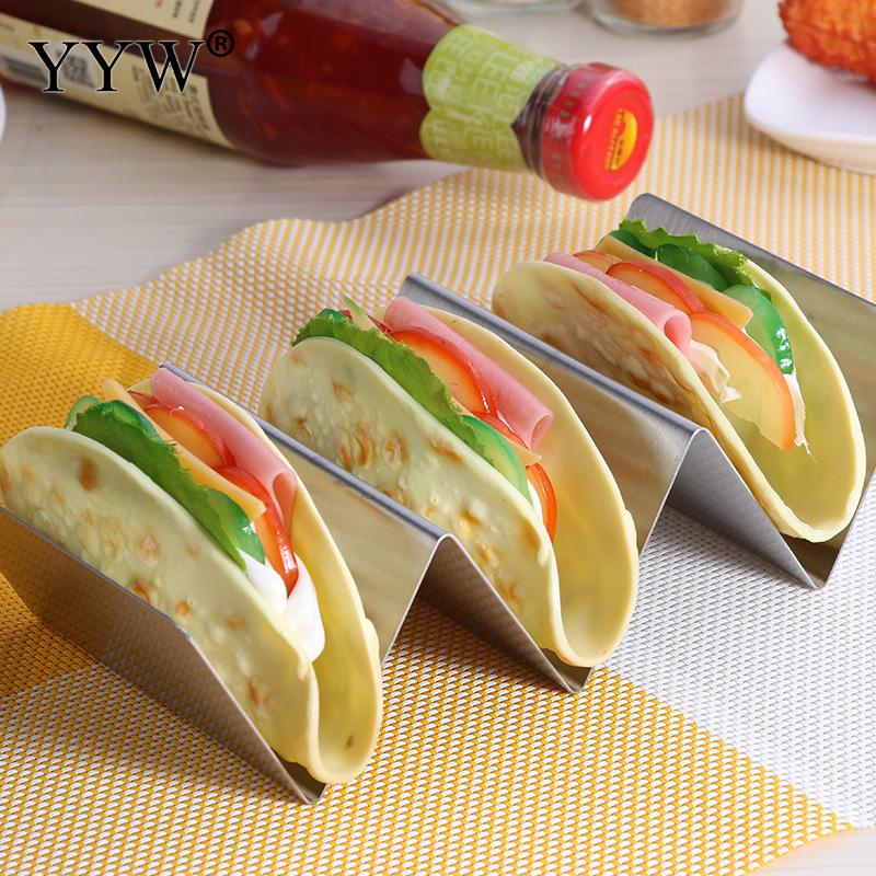 Kitchen Accessories Sandwich Breakfast Holder Mexican Pancake Pancake Holder Taco Holder Stand Stainless Steel Food Holder: 20x10x5.5cm
