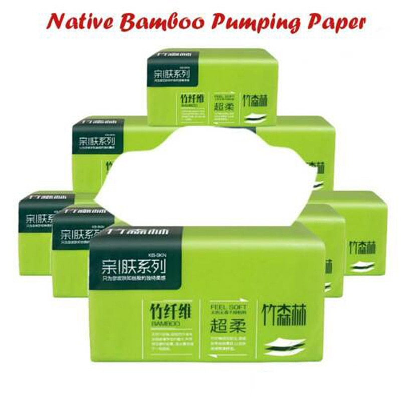 1 Pack Huishoudelijke Toiletpapier 4 Lagen Inheemse Bamboe Pulp Natuurlijke Pompen Papier Servet Papier Handdoeken Home Badkamer Betaalbare