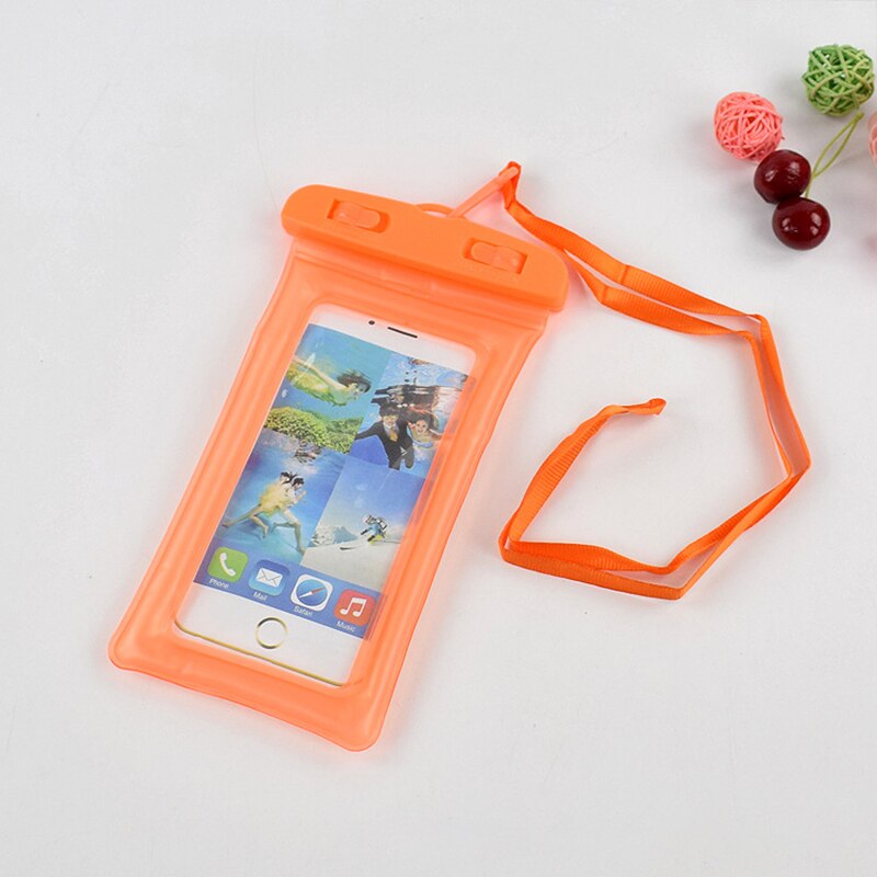 Shellbox Universal Waterproof Bag Swimming Surfing With Airbag Phone Case For Xiaomi iPhone 7 8 11 Pro XS Max X Samsung A71 A51: Orange