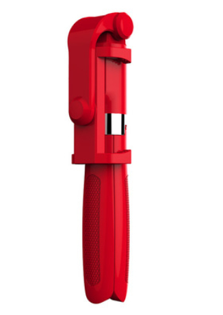 Poweradd 360 grader bluetooth selfie stick lukker stativ monopod fjernbetjening stativ: Rød