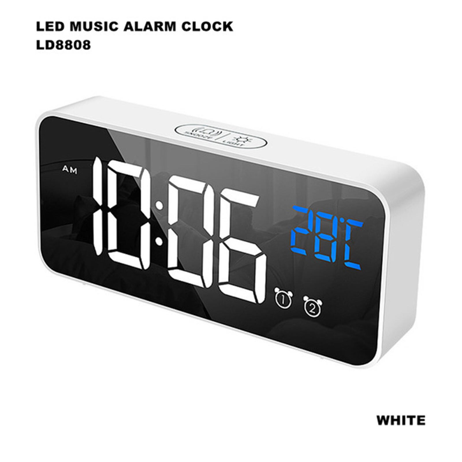 Wood Block LED Digital Clock Night Lights Smart Adjustable Multifunction Electronic Alarm Clocks Desktop Clocks: 9