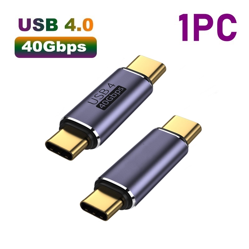 USB C Adapter U-Form Gerade Winkel Adapter Typ C Weibliche zu Typ C Männlichen 40Gbps Schnelle Daten adapter Converter Lade Adapter: Rosa