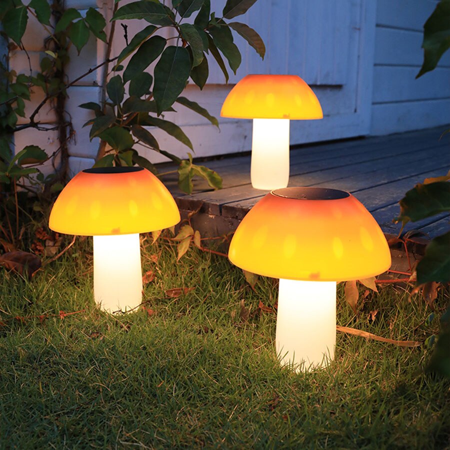 Thrisdar Gelb Pilz Solar- Nachtlicht Lampe draussen Solar- Weg Rasen Licht Wasserdicht Landschaft Solar- Garten Einsätze Licht
