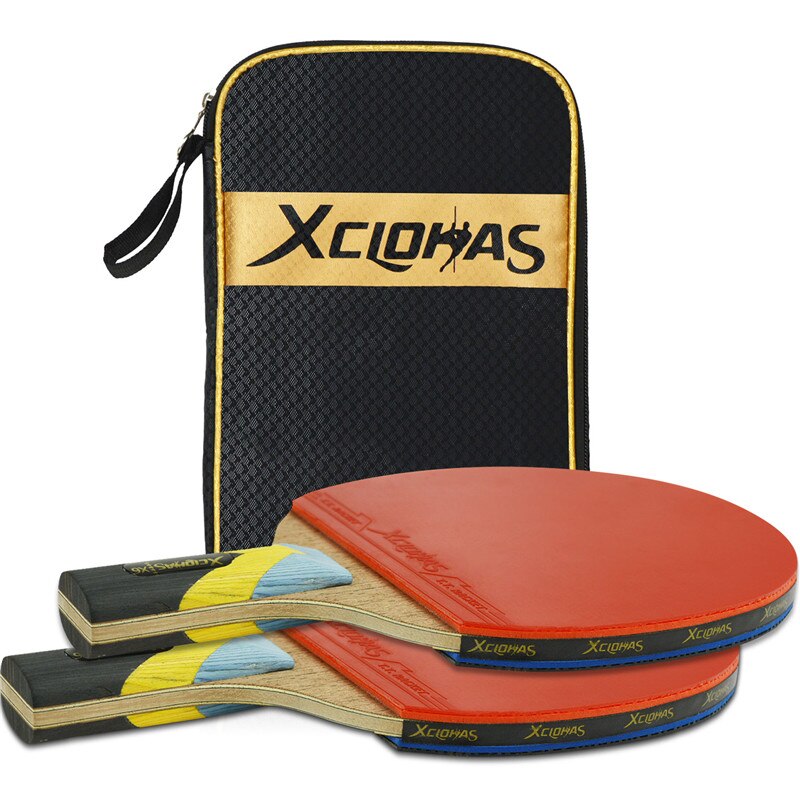 XC LOHAS 2Pcs Neue Verbesserte 6 Sterne Carbon Tischtennis Schläger Set, mit Gute Kontrolle Leistungsstarke Professionelle Ping Pong Paddle Bat