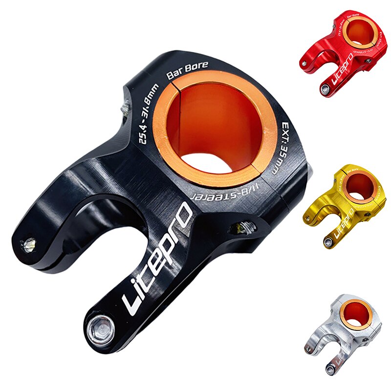 Litepro Road Bicycle Stem 25.4Mm Short Stems Lightweight Handlebar Stem O Degree For 35Mm Bike Handlebar