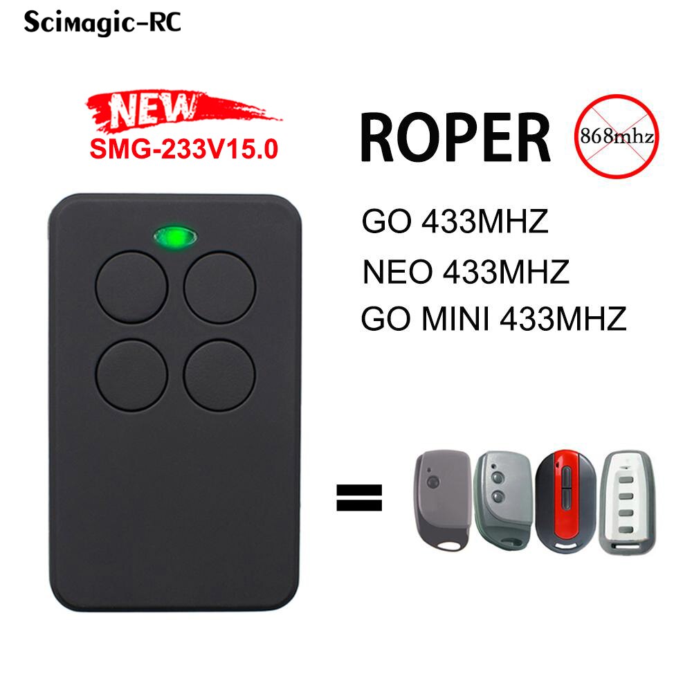 Mando a distancia de garaje MUV2-CYC MUV4-CYC JCM ROPER TECH GO-2- GO-4 GO 2 GO 4 GO-MINI GO MINI Command JCM 433 868MHz