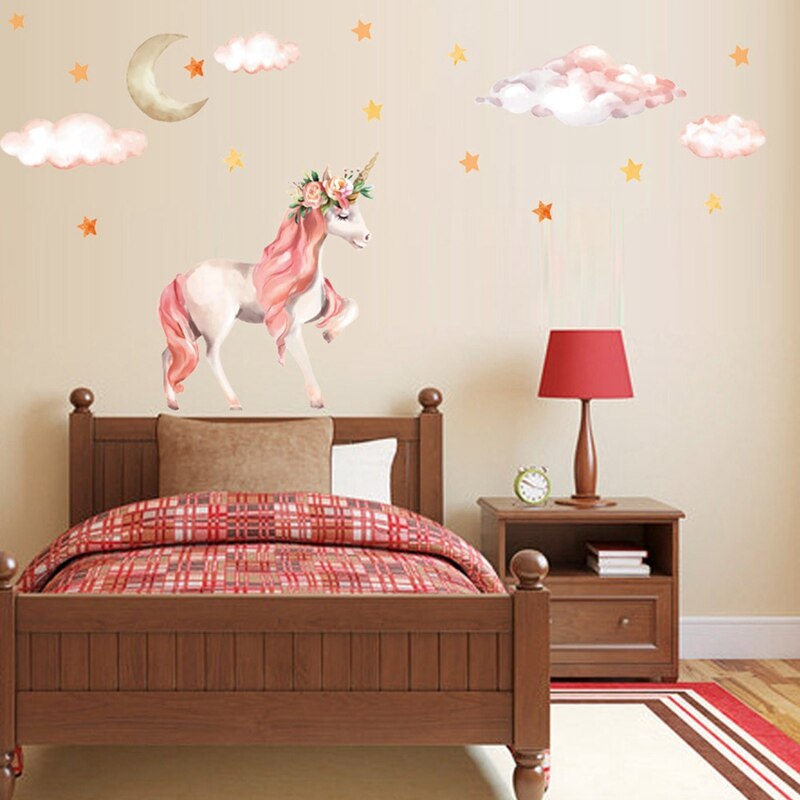 Magic Unicorn Wall Stickers Colorful Animals Horse... Grandado