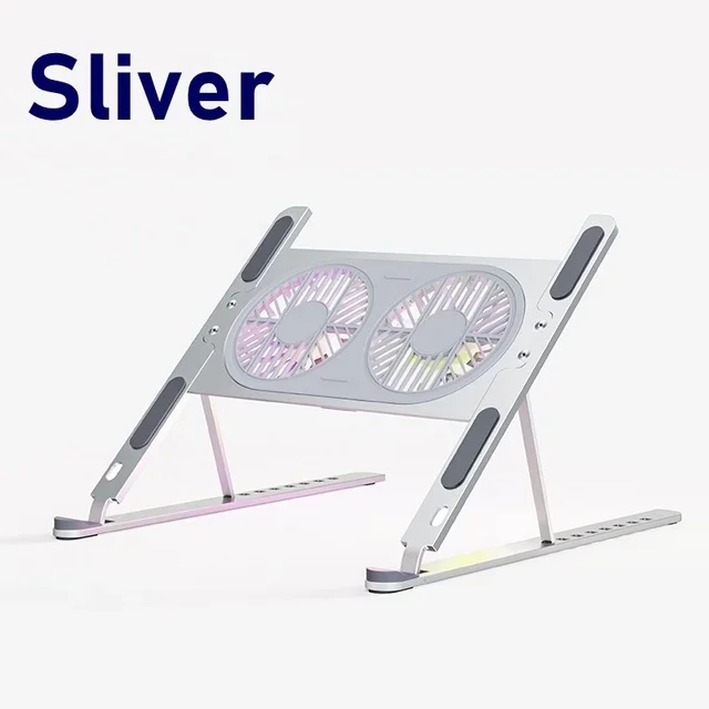 Aluminiums bærbar stativ sammenleggbar skrivebordsstige lydløs kjølevifte justerbar bærbar stativ for macbook pro air datamaskin pc ipad nettbrett: Rød