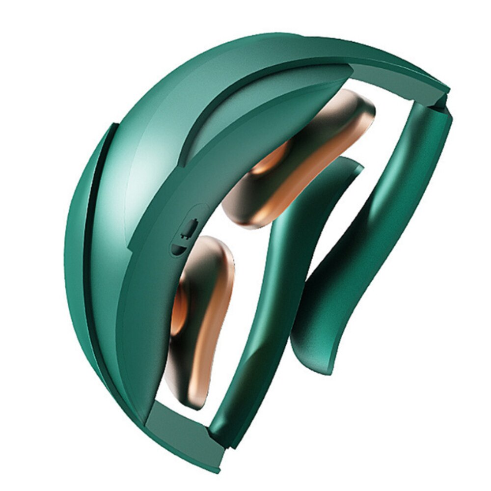 Masajeador de columna Cervical para cuello, instrumento de Fisioterapia con calefacción de 15 niveles, pulso eléctrico plegable, alivio del dolor: Verde