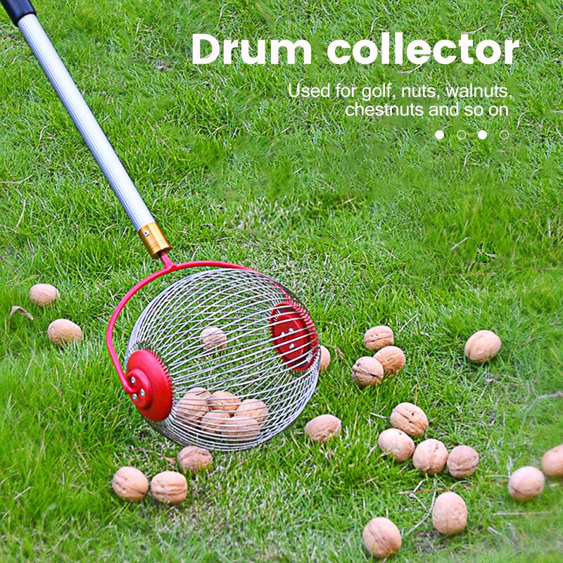 Fruit Picker Collector Harvester Nut Collector Walnut Chestnut Gatherer Catcher Aluminum Alloy Adjustable Garden Picking Tool