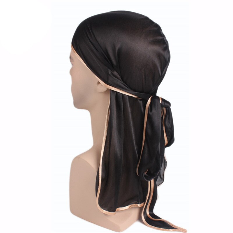 Pandebånd herre silke durags bandana turban hat parykker doo durag biker hovedbeklædning pandebånd pirat hat hårtilbehør