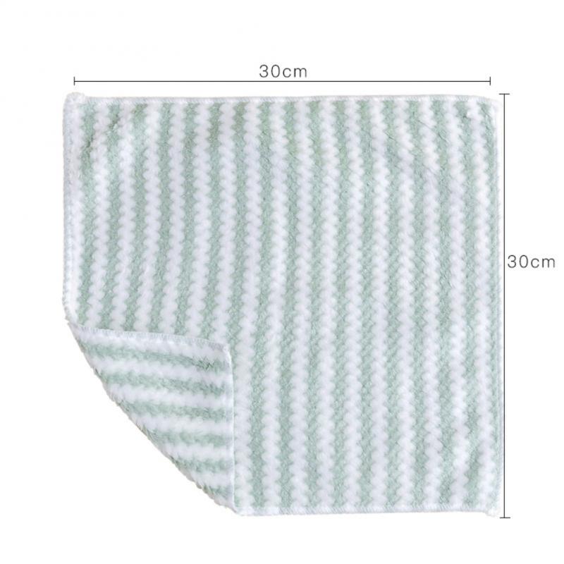 Lingettes en microfibre pour la vaisselle, 5 pièces, chiffon de nettoyage épais, lingette de cuisine, accessoires de nettoyage ménager: Green 25X25cm