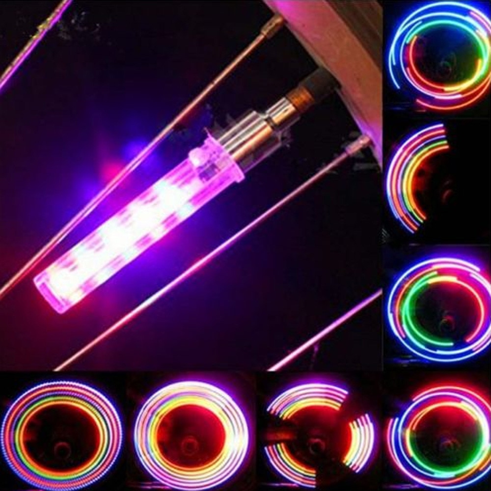2 Stuks Fiets Licht 5 Led Multicolor Band Ventiel Cap Spaken Led Licht Fiets Accessoires Fiets Lanterna Voor fietsen
