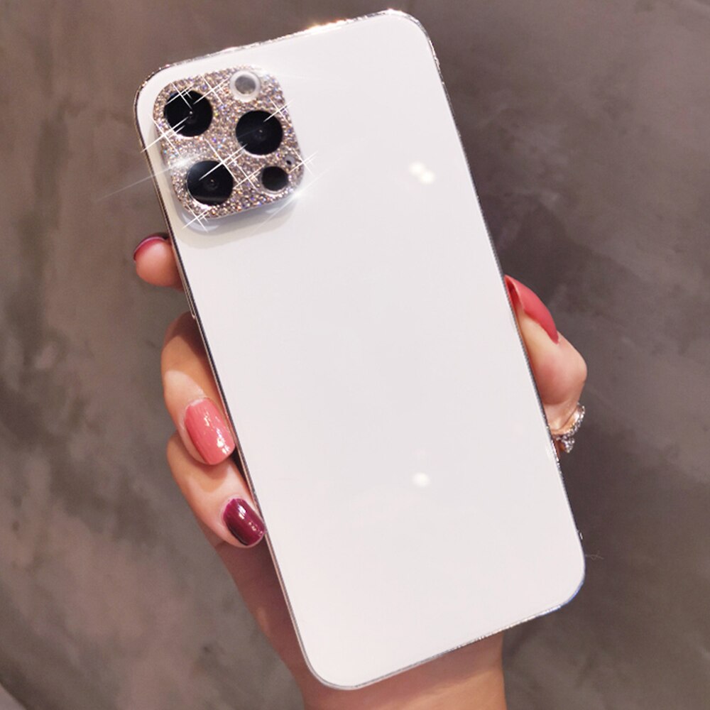 Glitter Rhinestone Camera Protector Case Cover For iPhone 13 Pro Max ProMax Mini Back 3D Shiny Diamond Lens Protect Funda Coque