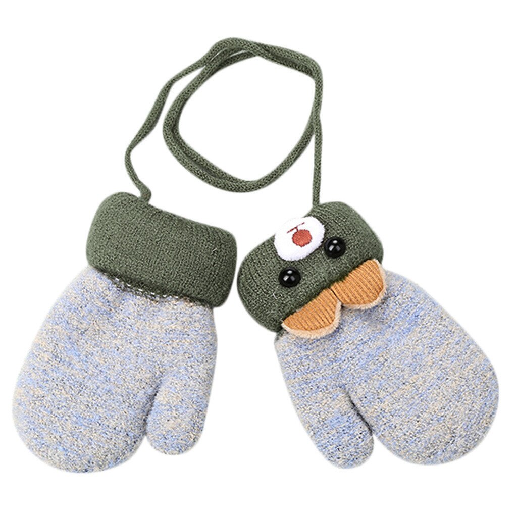 Orecchie orso di Inverno Patchwork Guanti Del Bambino Del Bambino Delle Ragazze Dei Ragazzi Orso Orecchie Patchwork Inverno Tenere In Caldo Guanti Guanti детские варежки